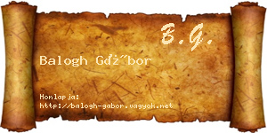 Balogh Gábor névjegykártya