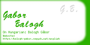 gabor balogh business card